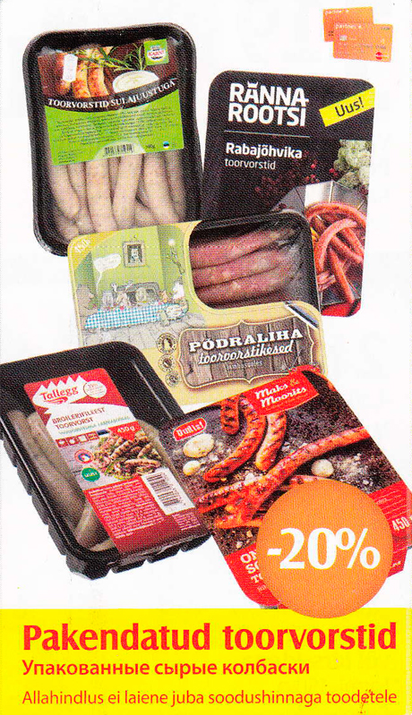 Pakendatud toorvorstid  -20%