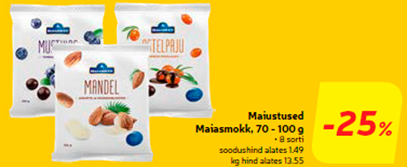 Maiustused Maiasmokk, 70 - 100 g  -25%
