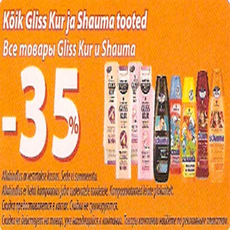 Gliss Kur ja Shauma tooted -35%