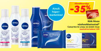 Kõik Nivea näohooldustooted*  -35%