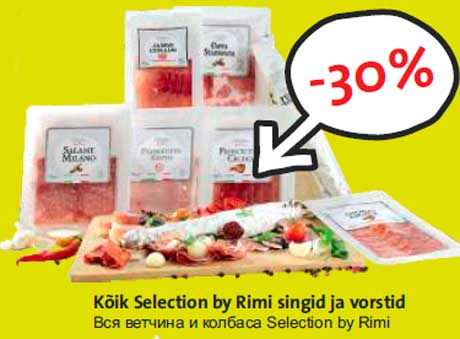 Kõik Selection by Rimi singid ja vorstid -30%