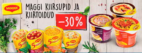 Maggi kiirsupid ja kiirtoidud  -30%