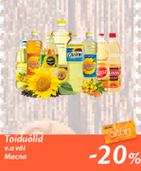 Toiduõlid  -20%