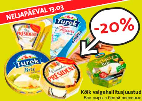 Kõik valgehallitusjuustud  -20%