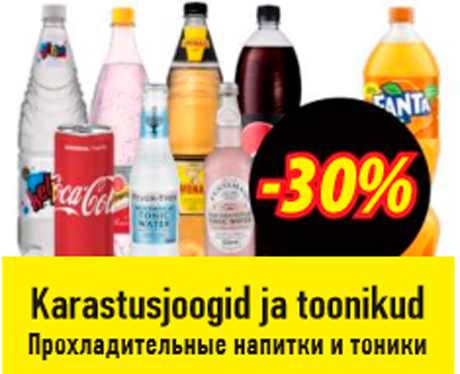 Karastusjoogid ja toonikud  -30%