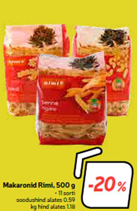 Makaronid Rimi, 500 g  -20%
