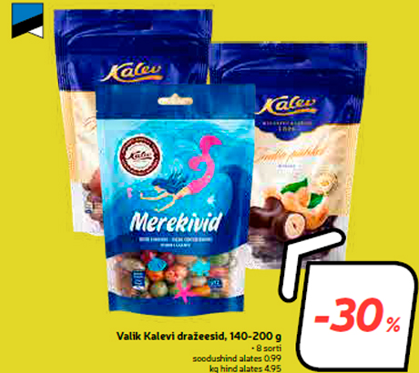 Valik Kalevi dražeesid, 140-200 g  -30%
