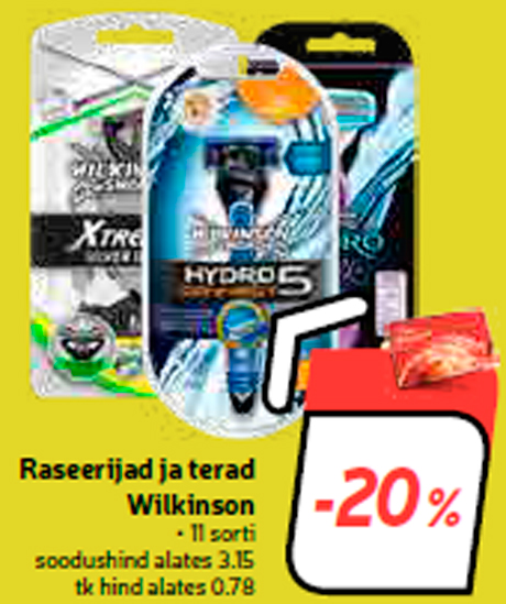 Raseerijad ja terad Wilkinson  -20%
