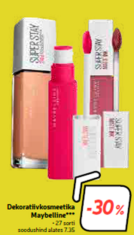 Dekoratiivkosmeetika Maybelline***  -30%
