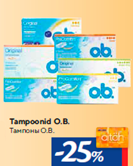 Tampoonid O.B. -25%