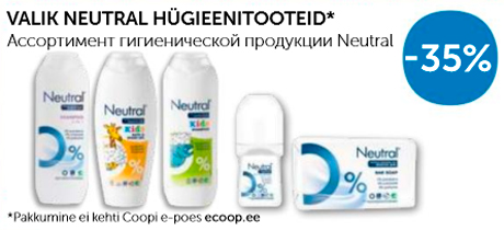 VALIK NEUTRAL HÜGIEENITOOTEID*  -35%