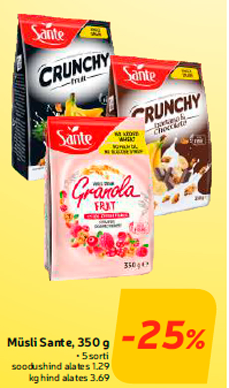 Müsli Sante, 350 g -25%