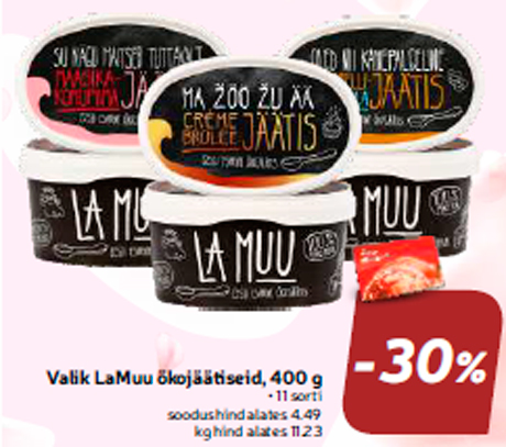 Valik LaMuu ökojäätiseid, 400 g -30%