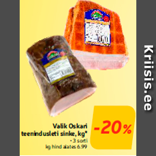 Valik Oskari teenindusleti sinke, kg* -20%