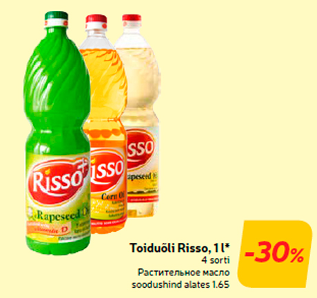 Toiduõli Risso, 1 l*  -30%