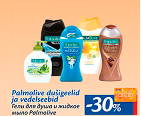 Palmolive dušigeelid ja vedelseebid  -30%