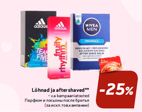 Lõhnad ja aftershaved**  -25%