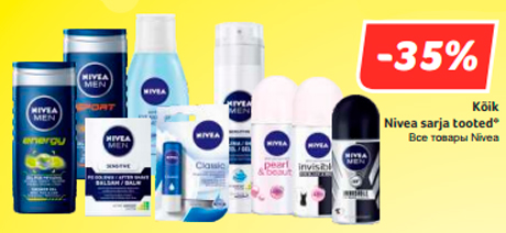 Kõik Nivea sarja tooted* -35%