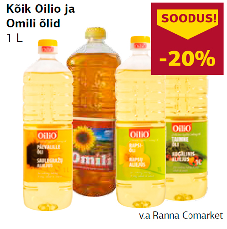 Kõik Oilio ja Omili õlid, 1 L  -20%