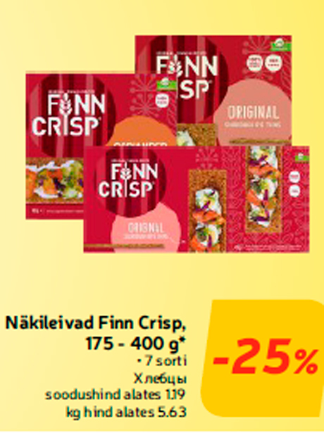 Näkileivad Finn Crisp, 175 - 400 g*  -25%