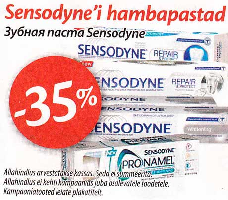 Sensodyne´i hambapastad -35%