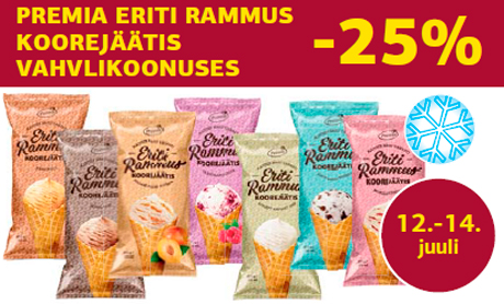 PREMIA ERITI RAMMUS KOOREJÄÄTIS VAHVLIKOONUSES -25%