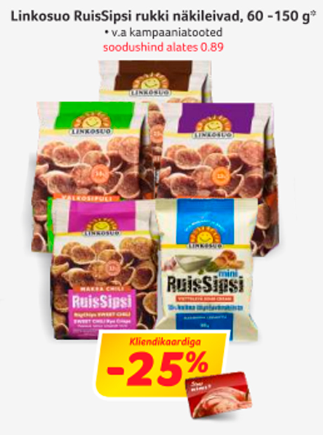 Linkosuo RuisSipsi rukki näkileivad, 60 - 150 g* -25%