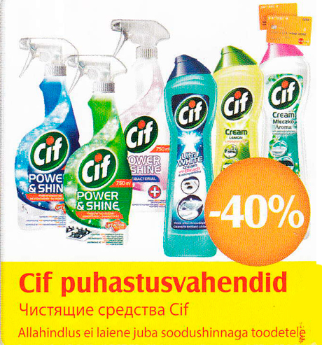 Cif puhastusvahendid  -40%