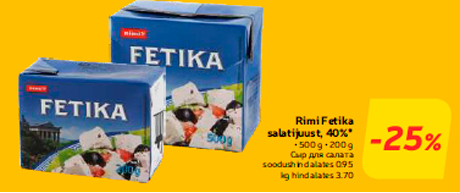 Rimi Fetika salatijuust, 40%*  -25%