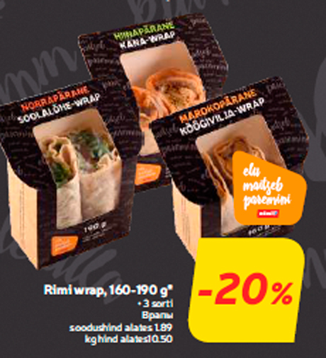 Rimi wrap, 160-190 g*  -20%