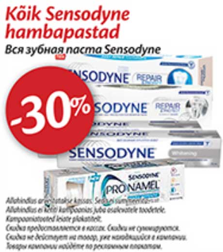 Kõik Sensodyne hambapastad -30%