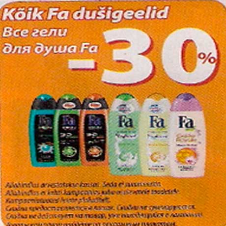 Fa dušigeelid -30%