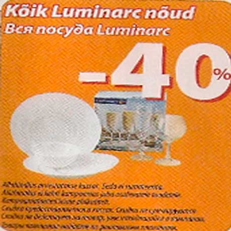 Luminarc nõud -40%