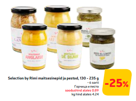 Selection by Rimi maitsesinepid ja pestod, 130 - 235 g  -25%