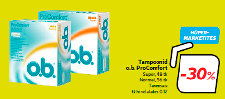 Tampoonid o.b. ProComfort  -30%