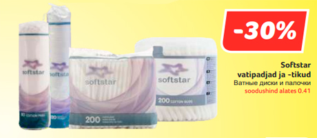 Softstar vatipadjad ja -tikud  -30%