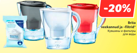 Brita  veekannud ja -filtrid*  -20%