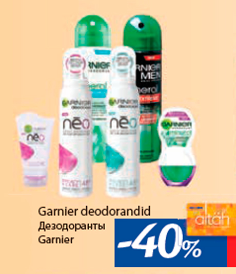 Garnier deodorandid -40%