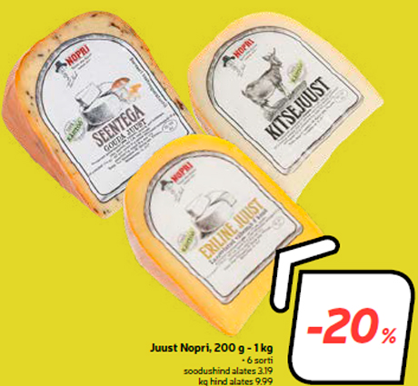 Juust Nopri, 200 g - 1 kg -20%