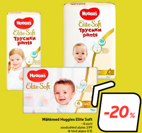 Mähkmed Huggies Elite Soft -20%