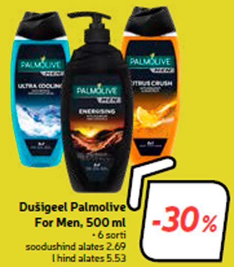 Dušigeel Palmolive For Men, 500 ml -30%