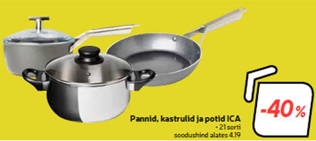 Pannid, kastrulid ja potid ICA -40%