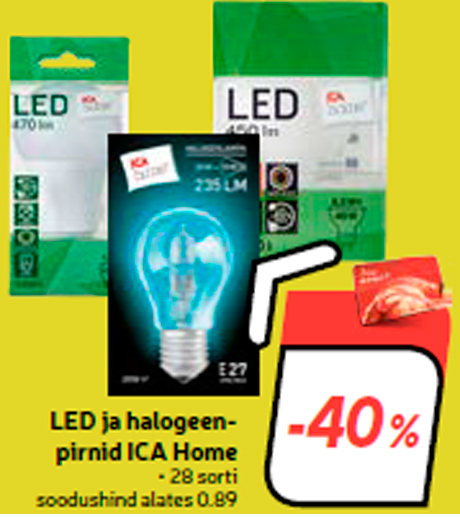 LED ja halogeenpirnid ICA Home -40%