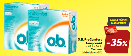 O.B. ProComfort tampoonid  -35%