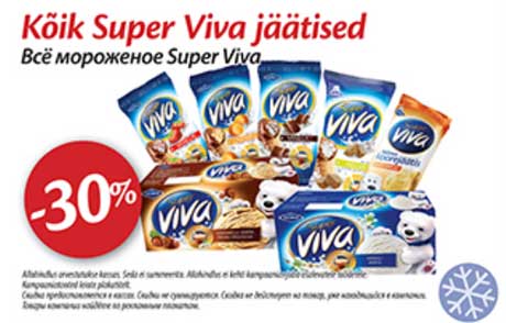 Kõik Super Viva jäätised -30%