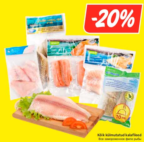 Kõik külmutatud kalafileed -20%