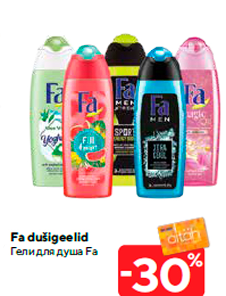 Fa dušigeelid -30%