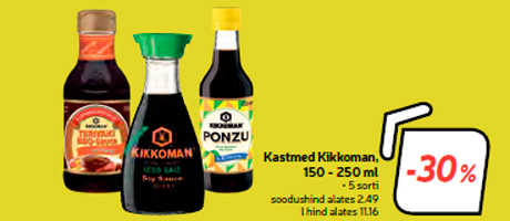 Kastmed Kikkoman, 150 - 250 ml  -30%
