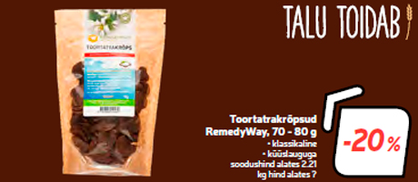 Toortatrakrõpsud RemedyWay, 70 - 80 g  -20%