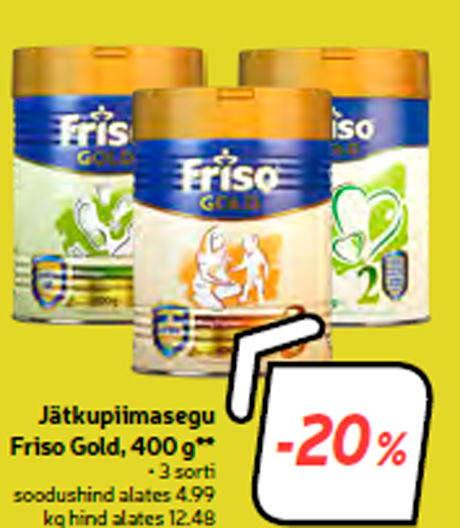 Jätkupiimasegu Friso Gold, 400 g** -20%